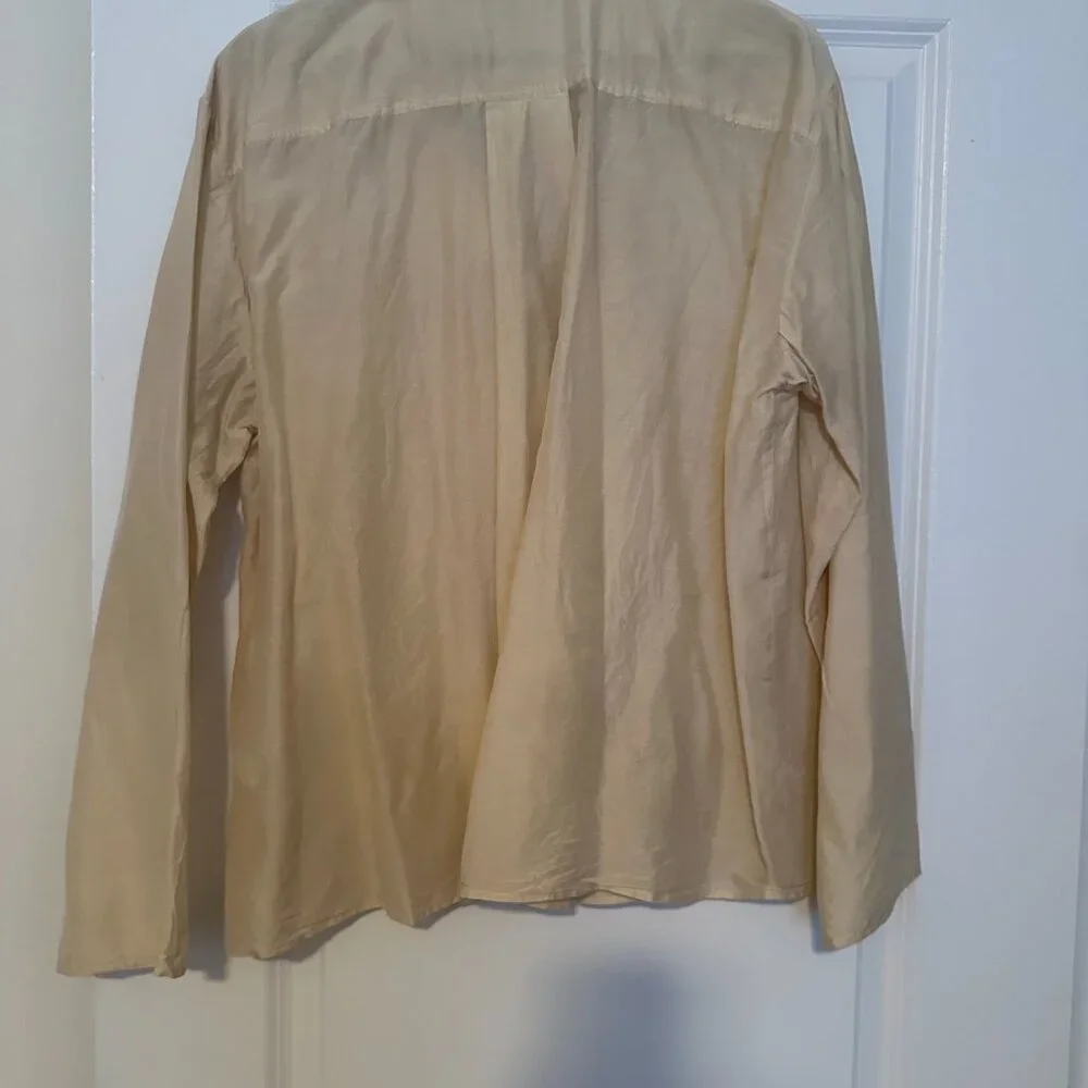 Toteme Cotton Silk PJ Blouse - Cream - Size 40 (US 8) - Picture 7 of 9
